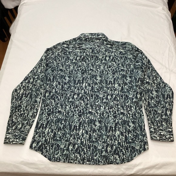 7 Diamonds Men's Long Sleeve Breathable Button-Up Blue/Green Shirt Size Large - Picture 2 of 8